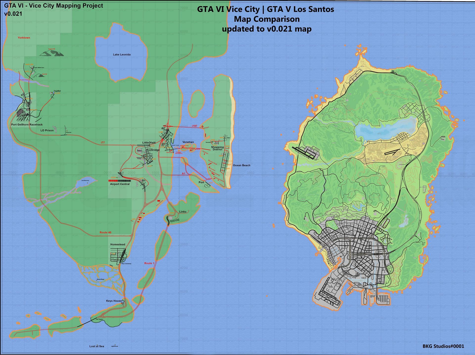 The leaked GTA 6 map (Image via r/gta6/Reddit)